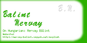 balint mervay business card